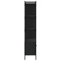 Bibliothèque avec portes noir 76,5x30x154,5cm bois d'ingénierie