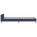 Cadre de lit sans matelas bleu 90x190 cm tissu