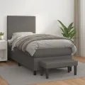 cadre de lit avec matelas Gris 90x200 cm Similicuir