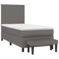 cadre de lit avec matelas Gris 90x200 cm Similicuir