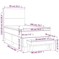 cadre de lit avec matelas Gris 90x200 cm Similicuir