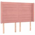 cadre de lit matelas et LED Rose 140x200 cm Velours