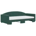Lit de jour et gigogne et matelas vert foncé 100x200 cm velours