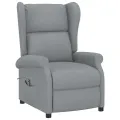 Fauteuil inclinable électrique à oreilles gris clair tissu