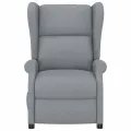 Fauteuil inclinable électrique à oreilles gris clair tissu