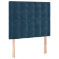 cadre de lit et matelas Bleu foncé 120x200cm Velours