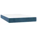 cadre de lit et matelas Bleu foncé 120x200cm Velours