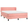 cadre de lit avec matelas Rose 140x190 cm Velours