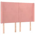 cadre de lit matelas et LED Rose 140x200 cm Velours