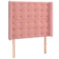 cadre de lit matelas et LED Rose 90x190 cm Velours
