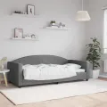 Lit de repos sans matelas gris foncé 90x190 cm tissu