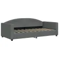 Lit de repos sans matelas gris foncé 90x190 cm tissu