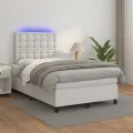 cadre de lit avec matelas et LED Blanc 120x200 cm