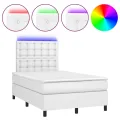 cadre de lit avec matelas et LED Blanc 120x200 cm