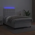 cadre de lit avec matelas et LED Blanc 120x200 cm
