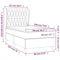 cadre de lit avec matelas Rose 90x190 cm Velours