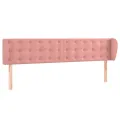 Tête de lit avec oreilles Rose 203x23x78/88 cm Velours
