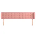 Tête de lit avec oreilles Rose 203x23x78/88 cm Velours