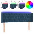 Tête de lit à LED Bleu foncé 163x16x78/88 cm Velours