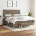 cadre de lit avec matelas Taupe 180x200 cm Tissu