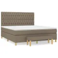 cadre de lit avec matelas Taupe 180x200 cm Tissu