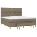 cadre de lit avec matelas Taupe 180x200 cm Tissu