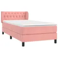 cadre de lit avec matelas Rose 90x200 cm Velours
