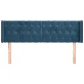 Tête de lit avec oreilles Bleu foncé 163x16x78/88 cm Velours