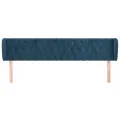 Tête de lit avec oreilles Bleu foncé 183x23x78/88 cm Velours