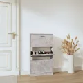 Armoire à chaussures Gris béton 59x17x108 cm Bois d'ingénierie