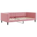 Lit de jour avec matelas rose 100x200 cm velours