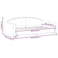Lit de repos gris clair 100x200 cm tissu