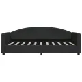 Lit de jour avec matelas noir 90x190 cm tissu