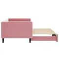 Lit de jour avec gigogne sans matelas rose 90x200 cm
