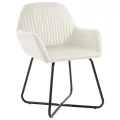 Chaises à manger lot de 2 Crème Velours