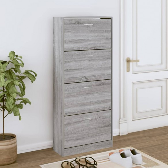 Armoire à chaussures Sonoma gris 63x24x147 cm Bois d'ingénierie