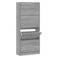 Armoire à chaussures Sonoma gris 63x24x147 cm Bois d'ingénierie