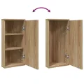 Armoire de bain à miroir d'angle chêne 30x24x60 cm