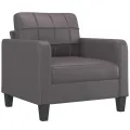 Ensemble de canapés 3 pcs avec coussins gris similicuir