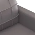 Ensemble de canapés 3 pcs avec coussins gris similicuir