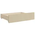 Tiroirs de lit 2 pcs crème bois d'ingénierie et tissu