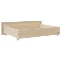 Tiroirs de lit 2 pcs crème bois d'ingénierie et tissu