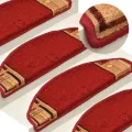 Tapis d'escalier autoadhésifs 5 pcs 65x21x4 cm Rouge