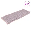 Tapis d'escalier autocollants 15 pcs 65x21x4 cm Rouge