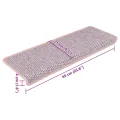 Tapis d'escalier autocollants 15 pcs 65x21x4 cm Rouge