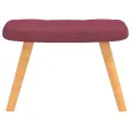 Chaise de relaxation avec tabouret Rouge bordeaux Tissu