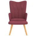Chaise de relaxation avec tabouret Rouge bordeaux Tissu
