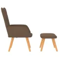Chaise de relaxation avec tabouret Marron Tissu