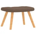 Chaise de relaxation avec tabouret Marron Tissu