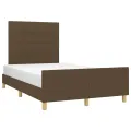 Cadre de lit sans matelas marron foncé 120x200 cm tissu